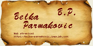 Belka Parmaković vizit kartica